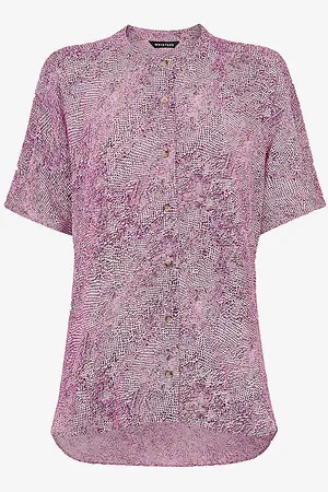 Whistles Maisie Graphic-print Short-sleeve Woven Top