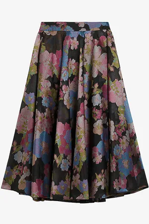 Ted Baker Bursa Jacquard Floral-print Woven Midi Skirt