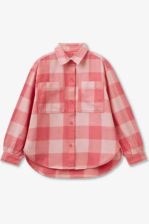 Benetton Check-pattern Long-sleeve Cotton Shirt 6-14 Years