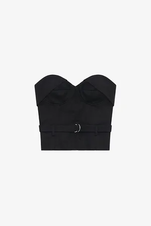 IRO Adim Sweetheart-neckline Belted Stretch Organic-cotton Bustier Top