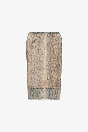 Sportmax Desio Snake-print Woven Midi Skirt