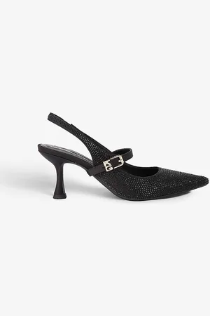 Kurt Geiger Alina Bling Crystal-embellished Woven Slingback Courts