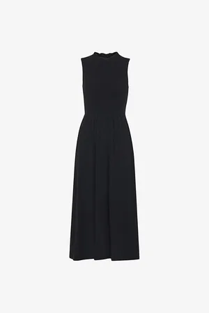Whistles Heidi Shirred Woven Midi Dress