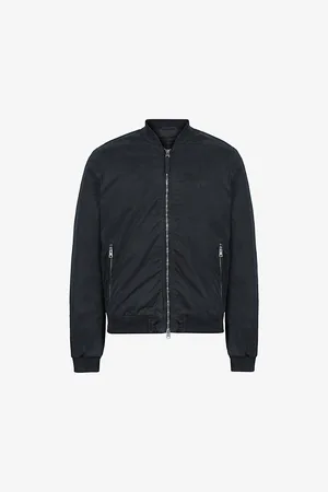 AllSaints Lows Logo-embroidered Padded Organic-cotton Bomber Jacket