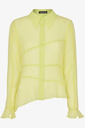 Whistles Fallon Seam-detail Asymmetric-hem Silk Shirt