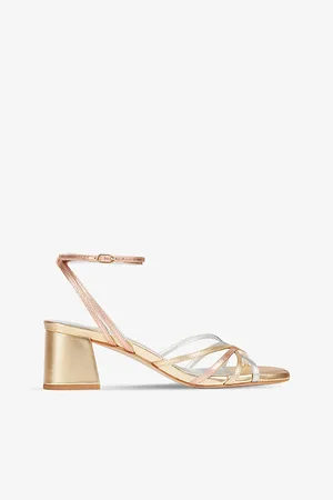 LK Bennett Starlet Metallic-leather Heeled Sandals