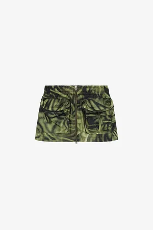 Diesel O Mirty Camo-print Woven Mini Skirt