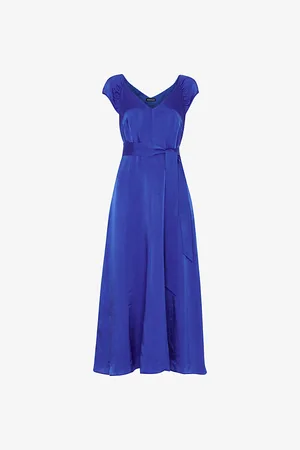 Whistles Arie Hammered Satin Midi Dress
