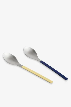 Hay Mvs Square-handle Stainless-steel Serving Spoons Set of Two