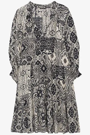 IKKS Scarf-print Woven Mini Dress
