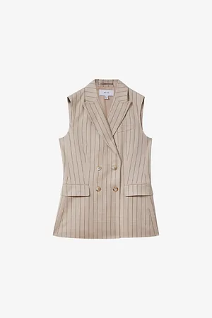 Reiss Odette Pin-stripe Wool-blend Waistcoat