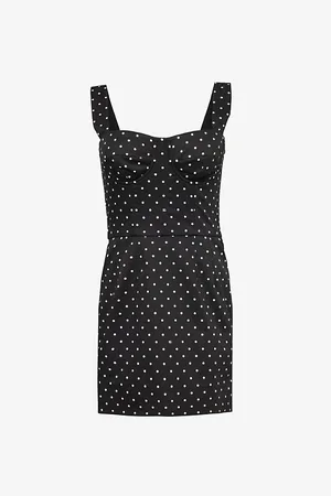 Dolce & Gabbana Polka Dot-print Flared-hem Stretch-cotton Mini Dress