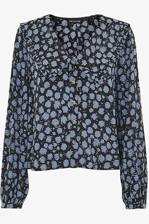 Whistles Dalmatian-print Wide-collar Woven Shirt