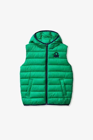 Benetton Logo-embroidered Padded Shell Gilet 6-14 Years