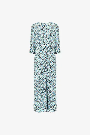 Ro&Zo Blurred Daisy-print Woven Midi Dress