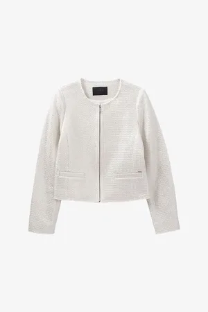 IKKS Tweed-effect Metallic-coated Cotton Jacket