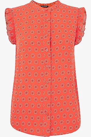 Whistles Frill-sleeve Floral-print Woven Top