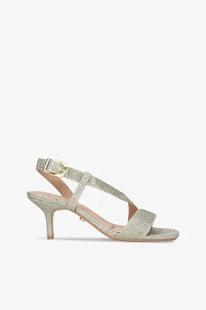 Carvela Salute 70 Metallic-thread Leather Sandals