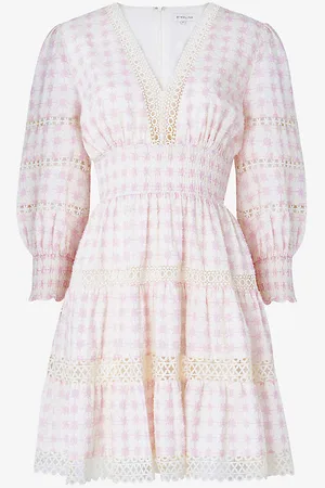 By Malina Inez Lace-trim Cotton Mini Dress