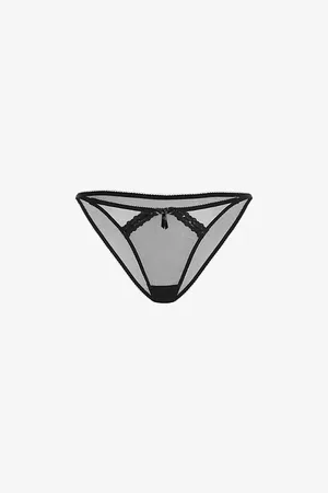 Agent Provocateur Zarie Bow-embroidered Mid-rise Woven Briefs