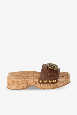 Kurt Geiger Mayfair Eagle Head-embellished Leather Platform Sandals