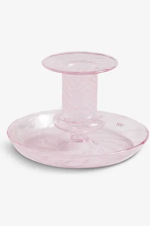 Hay Flare Stripe Glass Candle Holder 11cm