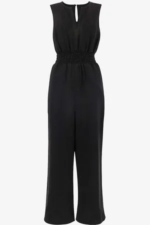 Whistles Danny Shirred-waist Sleeveless Linen Jumpsuit