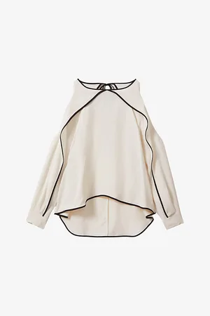 Reiss Daria Cold-shoulder Cut-out Stretch-woven Blouse