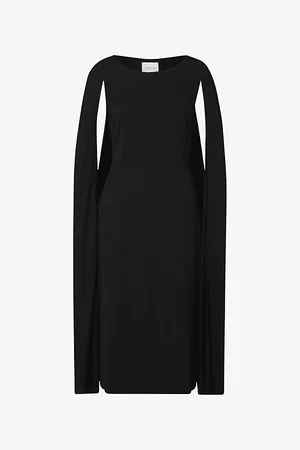 By Malina Norah Cape-overlay Woven Midi Dress