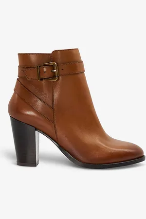 Dune Philippa Buckle-embellished Heeled Leather Ankle Boots
