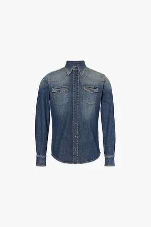 Dolce & Gabbana Flap-pocket Slim-fit Denim Shirt