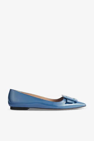 LK Bennett Devon Buckle-embellished Leather Flat Courts