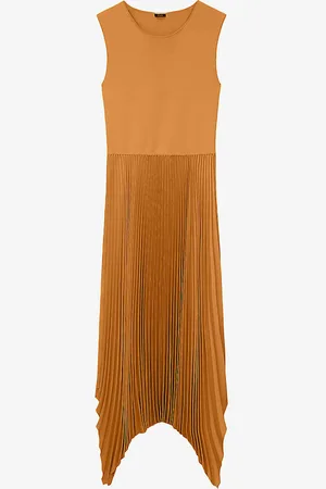 Joseph Dera Pleated-skirt Woven Midi Dress