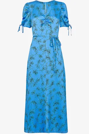 Whistles Aurelie Scribble Daisy Floral-print Woven-blend Midi Dress