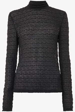 Whistles High-neck Ruched Woven Top