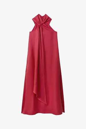Reiss Odell Halter-neck Relaxed-fit Stretch-woven Maxi Dress