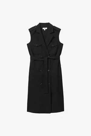Reiss Kimora Double-breasted Wool-blend Midi Dress
