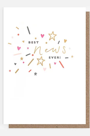 Caroline Gardner Best News Ever Confetti Greetings Card 16.2cm X 11.6cm