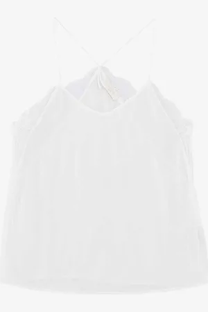 IKKS Lace-trim Silk Camisole Top