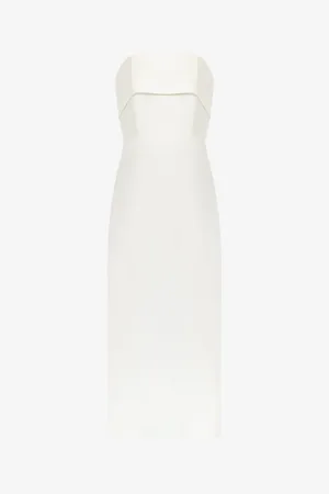 Ro&Zo Boned-bodice Slim-fit Bandeau Stretch-woven Maxi Dress