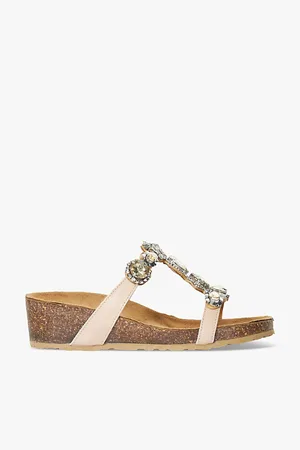 Dune Kaleidoscopes Crystal-embellished Leather Heeled Sandals
