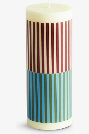 Hay Check-pattern Medium Wax Column Candle 20cm