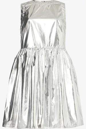 Amy Lynn Metallic Faux-leather Mini Dress