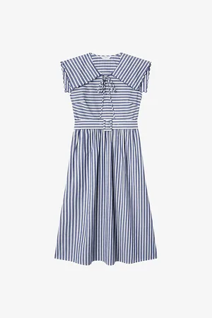 LK Bennett Beau Stripe Cotton Midi Dress