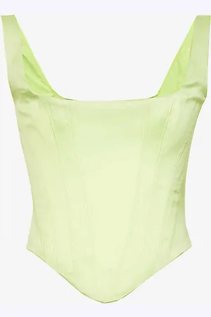 House Of Cb Rafa Curved-hem Satin Top