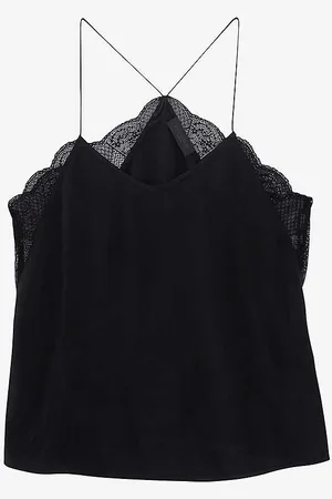 IKKS Lace-trim Silk Camisole Top
