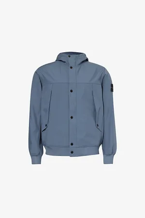 Stone Island Logo-badge Funnel-neck Stretch-woven Hooded Jacket