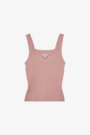 Reiss Dani Sweetheart-neck Slim-fit Ribbed Stretch-knit Vest