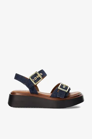 Dune Loells Denim-strap Woven Flatform Sandals