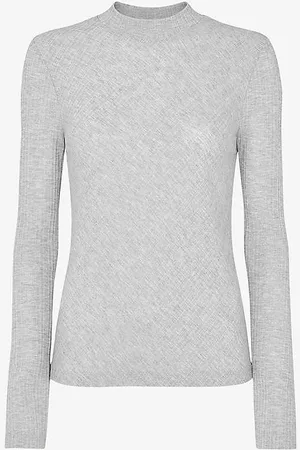 Whistles Diagonal-ribbed Crew-neck Recycled-polyester Top